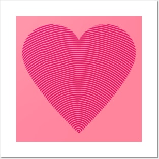 Stripes heart Art Design Pink Posters and Art